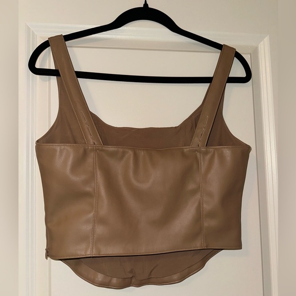Abercrombie Faux Leather Corset Cropped Top - Picture 3 of 3